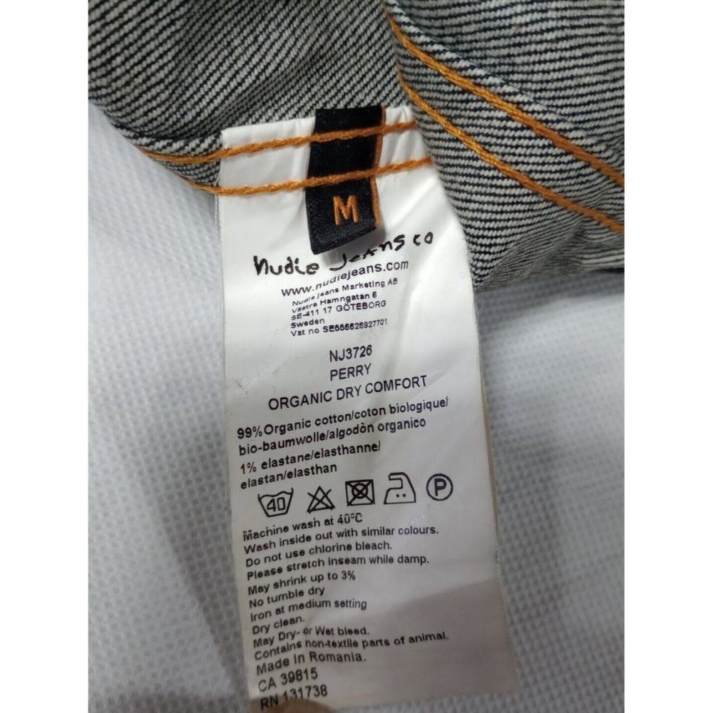 Nudie Jeans "Perry" Organic Cotton Blue Denim Button Up Jean Jacket Sz Medium - Picture 4 of 11